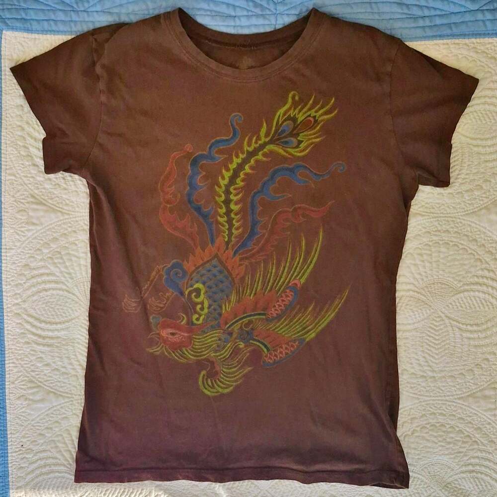 Vintage y2k lol brown graphic baby tee